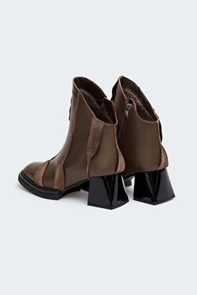 Favgi Viau Soft Kahve Deri Kadın Bot