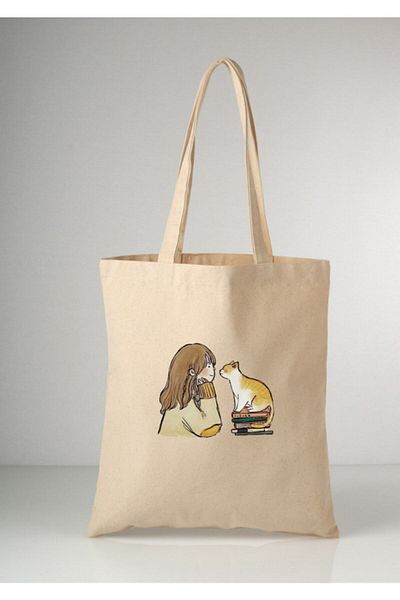 Cemira Cat Love Tote Bag Geantă de stofa