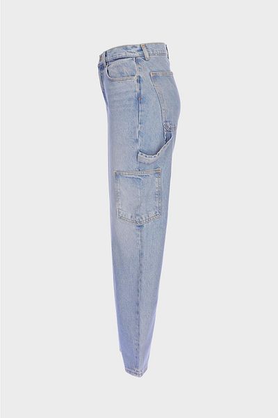 CROSS JEANS Diana Light Blue High Waist Cargo Pocket Patty Zippered Jean Trousers C 4517-114