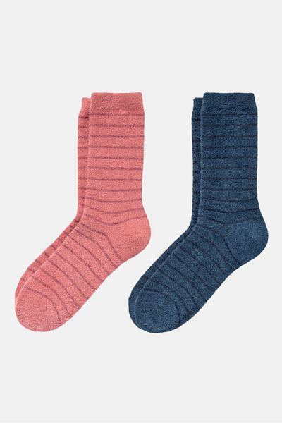 Tchibo Women 2 Pair Cosy Socks, Navy Blue