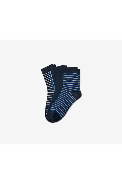 Tchibo Women Set of 3 Pairs Socks, Navy and Grey