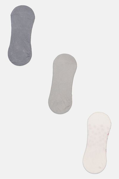 XOXO Women 3 Pairs Round Invisible Socks, White