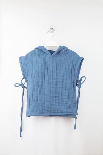 Bondilolly Baby Muslin Poncho Hooded Tie-Up 100% Cotton