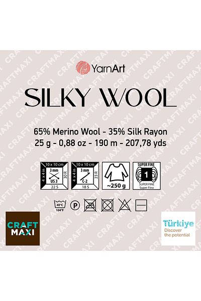 Yarnart Μεταξένιο Μαλλί - Κρέμα Νήματος Πλεκτομηχανής Χεριών-330