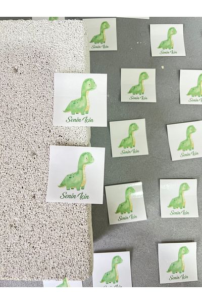 Meyofficial Adhesive Stickers with Dinosaur Your Writing 5*5 cm (30Pcs)