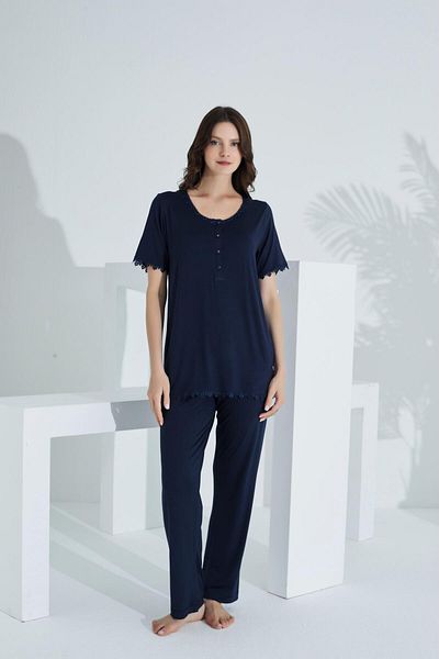 Etoile Bamboo Lace Detailed Maternity Pajamas Set 30241-30245
