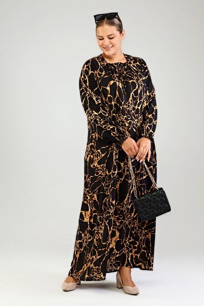 Ferace Black Viscose - Hijab Comfortable Women's Dress, Large Size