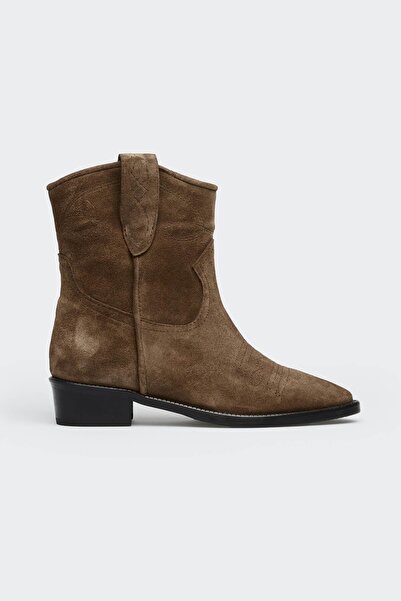 Favgi Ause Olive Süet Kadın Bot