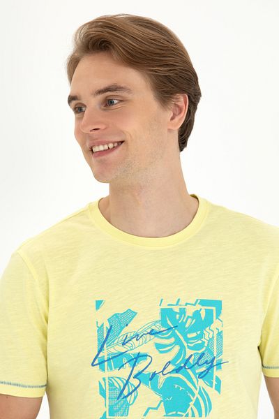 U.S. Polo Assn. Men's Light Yellow Crew Neck T-Shirt 50263483 -Vr004
