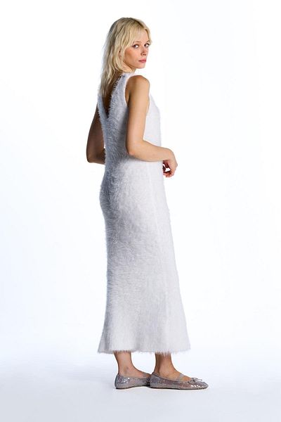 SHERIN Ecru Knitwear Dress