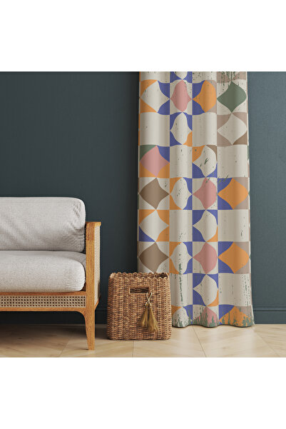 Evmila Modern Desenli Mutfak ,Salon,Yatak Ve Çocuk Odası Tek Kanat Kadife Dok...