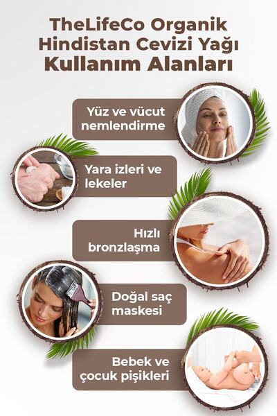 The LifeCo Organik Badem Unu 250 G & Organik, Soğuk Sıkım Hindistan Cevizi Yağı 250 ml (VEGAN, SOĞUK SIKIM)