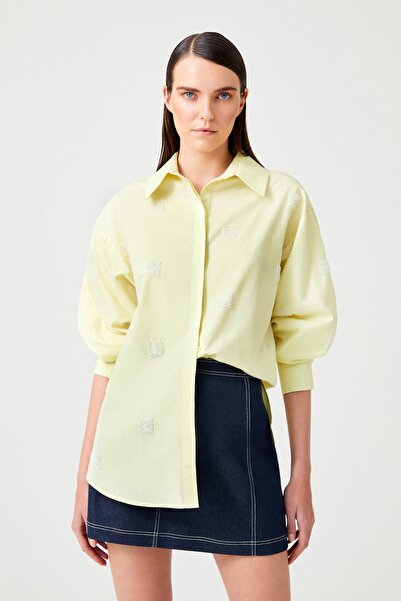 Jus De Pommes SARI BONCUK İŞLEMELİ KADIN GÖMLEK