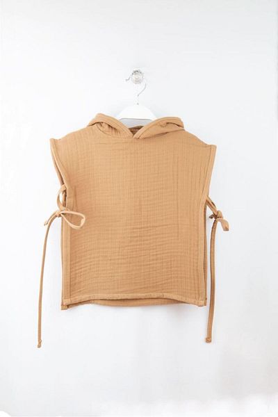 Bondilolly Baby Muslin Poncho Hooded Tie-Up 100% Cotton