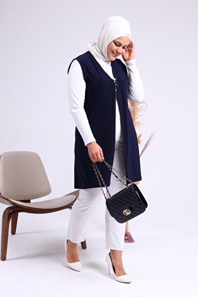 Ferace Women's Large Size Three-Button Lycra Vest