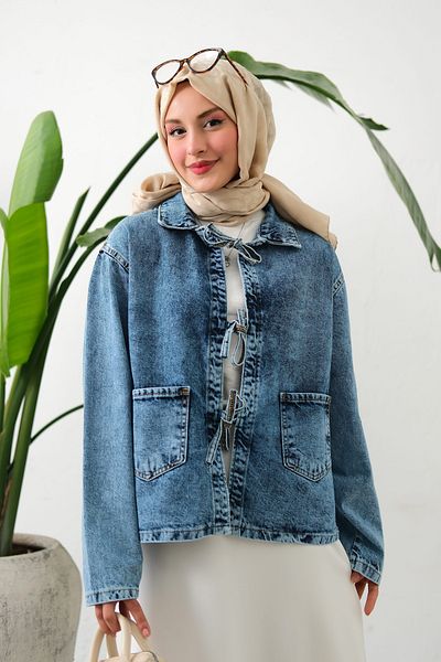 lurex moda Κοντό μπουφάν με κορδόνια
