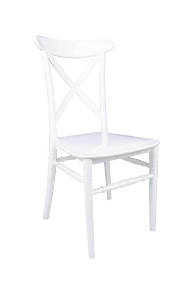 Mandella Silver Sandalye D Modeli (2 Adet) Beyaz