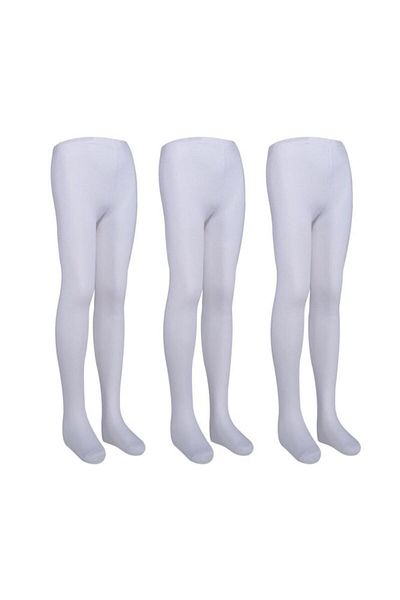 Bross White 3-piece Cotton Kids Pantyhose Set