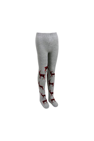 Bross Snow and Deer Patterned Towel Children's Pantyhose