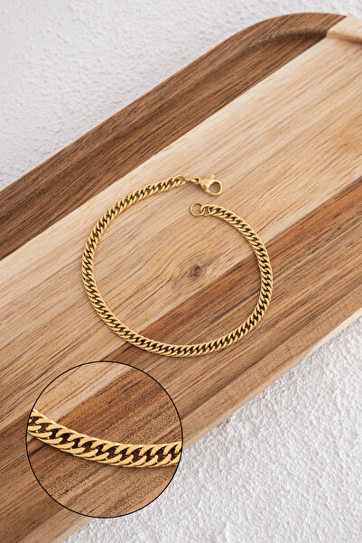 ByFlorya Jewelry سوار ستيل ألماك جورميت بسلسلة ميامي الصغيرة الأنيقة على الطر...