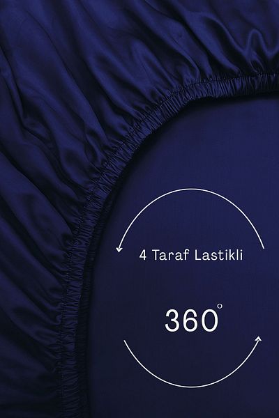 MonoHome Navy Blue 57 Strings 100% Cotton - Oeko-Tex ®   Certified Fitted Sheet (Made from Duvet Cover Control)