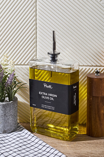 Kitchen Life 750 ml Silver Square Oil Vinegar Bowl Set - Olive Oil Liquid Oil Bottle Sauce Bowl Vinegar Bowl Set