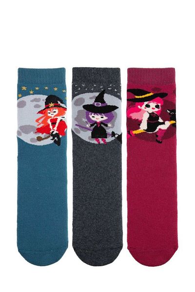 Bross 3-Piece Witch Non-Slip Sole Towel Children's Winter Socks