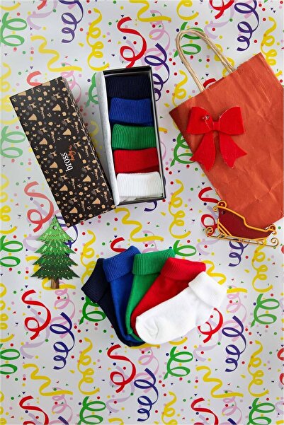 Bross Yılbaşı Kutulu 5 Li Organik Bebek Çorap