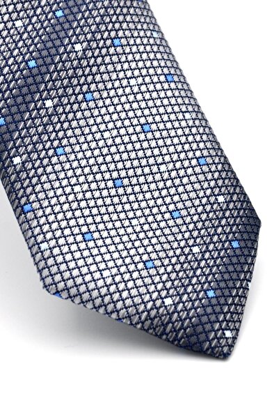 Gaffy Γκρι και καπνιστή λεπτή γραβάτα με λοξό σχέδιο - SDK- 240804