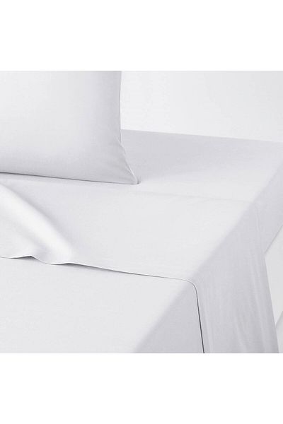 Maki Home Maki 100% βαμβακερό υπόλευκο 240x260 Επίπεδο σεντόνι χωρίς λάστιχο Κατάλληλο για διπλά κρεβάτια