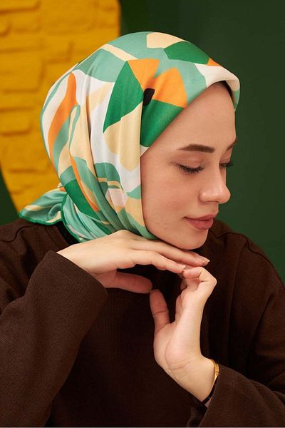 İpekhan Daphne Benetton Green Cotton Viscose Scarf Model