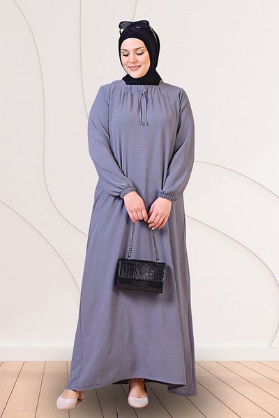 Ferace Φόρεμα Viscose Plus Size Γυναικεία Ρούχα μεγάλου μεγέθους σε όλο το γκρι