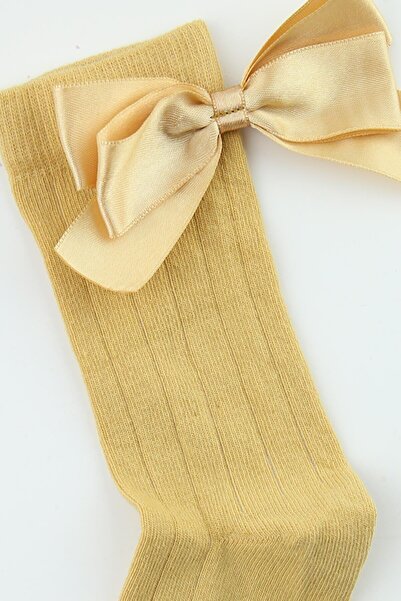 Bross Παιδικές κάλτσες μέχρι το γόνατο Bow Cream