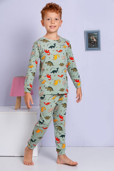 MADALİNA Set de pijamale cu model de copac de dinozaur pentru băiat