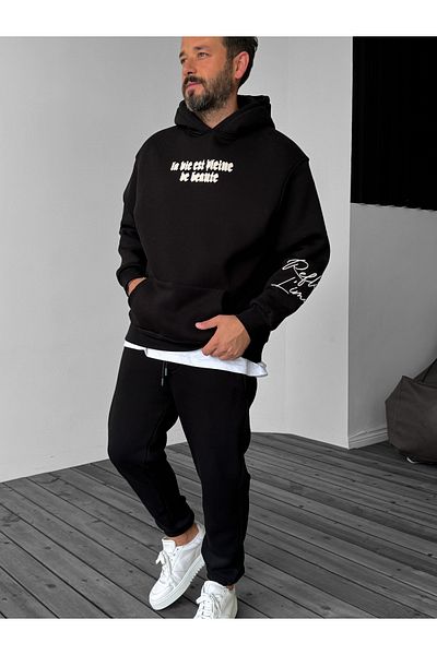 BYBASICMAN Black Beaute Ethnic Hooded Sweatshirt Yp-4038