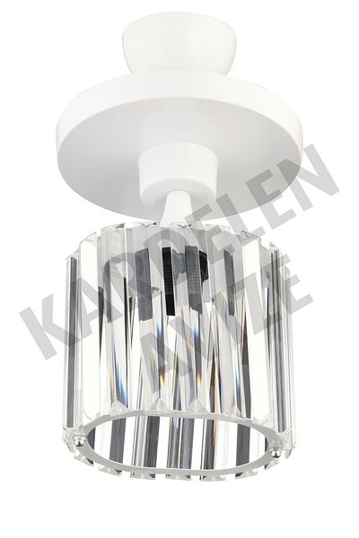 SONSUZ AYDINLATMA&AVİZE Luxury Chandelier - White Single Crystal Stone Tray Facing
