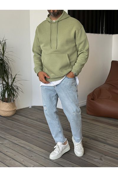 BYBASICMAN Green Basic Hooded Sweatshirt By-057