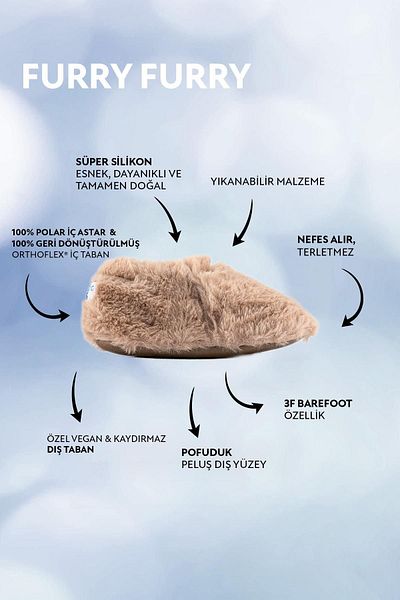 HOPFRÖG Furry Furry Beige Fur Barefoot Booties (ΣΕΤ ΔΩΡΟ)