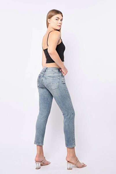 Bluewhite Women's Low Waist Blue Jean Pants