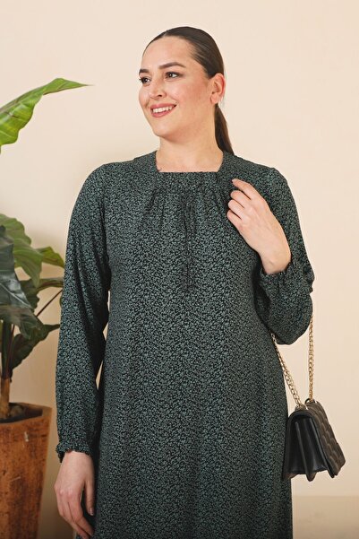 Ferace Γυναικείο Hijab Φόρεμα Mother Plus Size Φόρεμα Maxi Emerald Green