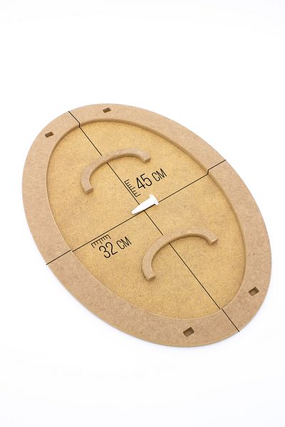 na neşeli ahşap Oval Presentation Tray Set with Wooden Handles - Raw Wooden Painting Tray