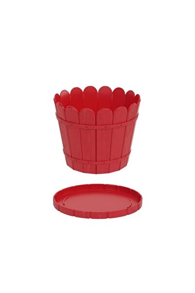 Lider LİDER BÜYÜK YUVARLAK SAKSI VE ALTLIĞI (KIRMIZI)