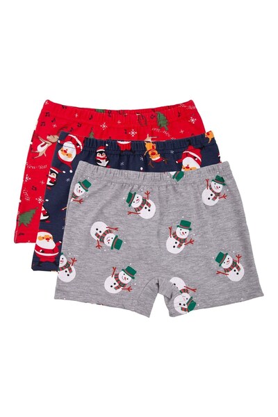 Bross Christmas Children's Boxers - Set of 3 Colorful