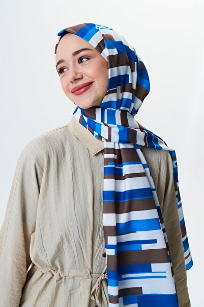 Modakaşmir Şal din mătase Medina cu model în dungi