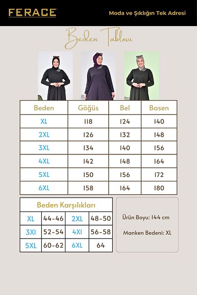 Ferace Women's Large Size Moon Collar Mother Dress is Long Hijab