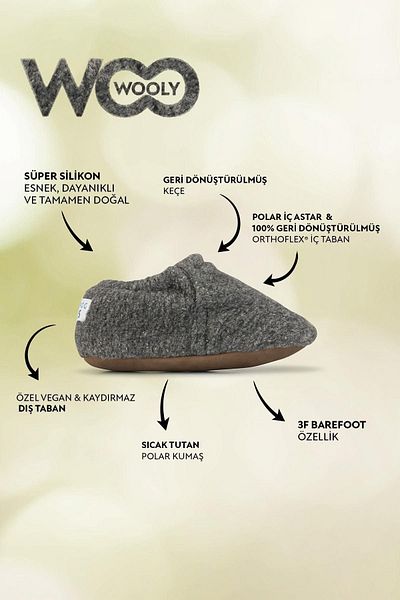 HOPFRÖG Recycled Woo Wooly Γκρι Barefoot Πατάκια (ΣΕΤ ΔΩΡΟΥ)