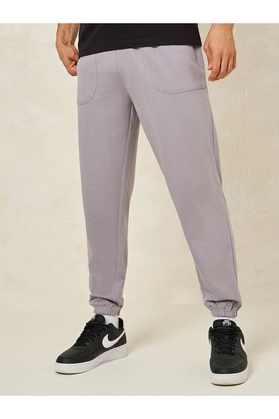 Styli Oversized Terry Jogger with Panel Pocket & Elasticated Cuff