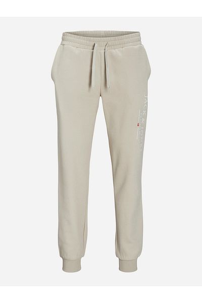 Jack & Jones بنطال رياضي مطبوع عليه شعار مع رباط