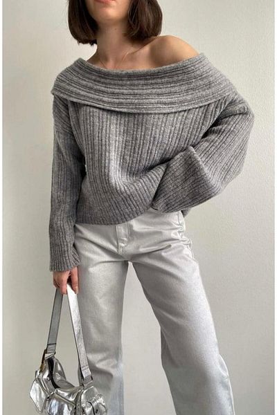 ASM Fashion Pulover pentru femei DEGAJE GOLIER CORD