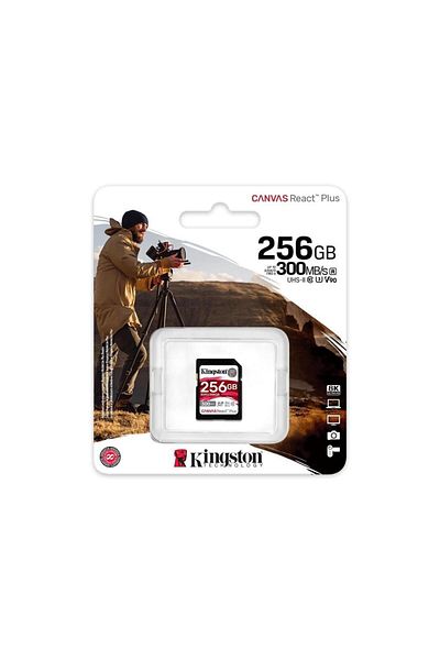 Kingston Sdr2-256Gb Canvas React Plus Sdxc Uhs-I 300R-260W U3 V90 for Full Hd-4K-8K Memory Card